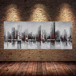 Quadro Pintura Tela Cidade Paisagem Urbana 2442