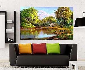 Quadro Pintura Paisagem Óleo Sobre Tela 3007