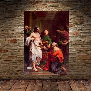 Quadro Religioso Tomé e Jesus 9995 - 100cm (A) x 150cm (L)