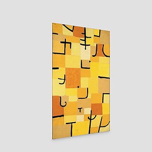 Quadro Decorativo Abstrato Amarelo e Laranja Geométrico Moderno 6009