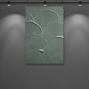 Quadro Decorativo Abstrato Arcos Texturizados Verde Sálvia Moderno 6010