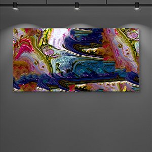 Quadro Decorativo Abstrato Fluido Textura Marmorizada Colorida Galáxia 6082