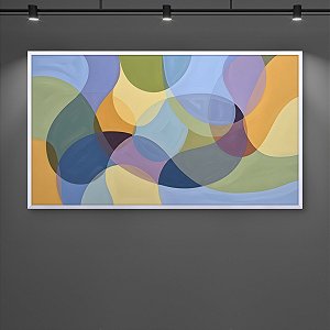 Quadro Decorativo Abstrato Formas Orgânicas Curvas e Tons Pastéis 6015