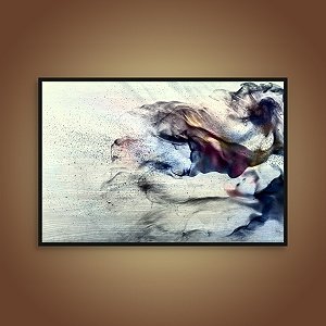 Quadro Decorativo Abstrato Fumaça Colorida Tinta na Água Movimento 6096