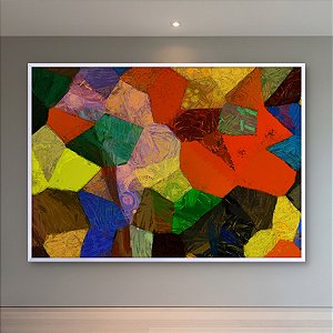 Quadro Decorativo Abstrato Geométrico Colorido Texturizado Estilo Van Gogh 6055