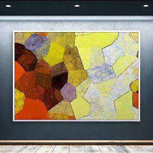 Quadro Decorativo Abstrato Geométrico Textura Estilo Van Gogh Cores Vibrantes 6027