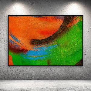Quadro Decorativo Abstrato Grafite Colorido Cores Vibrantes e Textura 6049