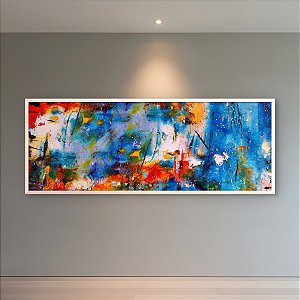 Quadro Decorativo Abstrato Moderno com Cores Vibrantes e Textura Artística 6097