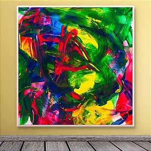 Quadro Decorativo Abstrato Moderno com Cores Vibrantes e Textura em Relevo 6030