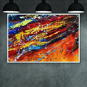 Quadro Decorativo Abstrato Moderno com Cores Vibrantes e Textura Gestual 6050
