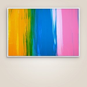 Quadro Decorativo Abstrato Moderno com Pinceladas Coloridas e Textura 6043