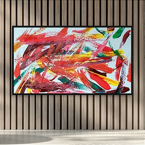 Quadro Decorativo Abstrato Moderno com Pinceladas de Cores Vibrantes 6047