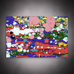 Quadro Decorativo Abstrato Moderno Cores Vibrantes e Textura Fluida 6078