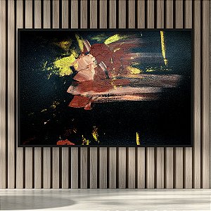 Quadro Decorativo Abstrato Moderno Pinceladas Cobre e Dourado 6007