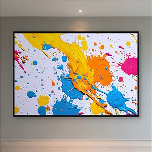 Quadro Decorativo Abstrato Respingos de Tinta Coloridos e Arte Moderna 6094