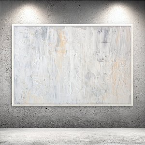 Quadro Decorativo Abstrato Texturizado Branco Neutro e Tons Terrosos 6068