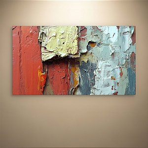 Quadro Decorativo Abstrato Texturizado Camadas de Tinta Impasto Vermelho 6044