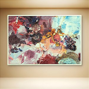 Quadro Decorativo Abstrato Texturizado Cores Vibrantes e Pinceladas Expressionistas 6037