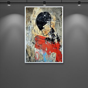Quadro Decorativo Grafite Urbano Arte de Rua Abstrata Minimalista e Textura 6092