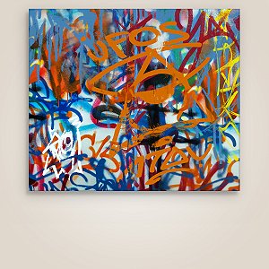 Quadro Decorativo Grafite Urbano Cores Vibrantes e Arte Caligrafia Street Art 6032