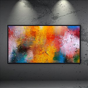 Quadro Decorativo Pintura Abstrata Colorida Textura Rústica Moderna 6012