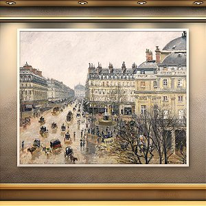 Quadro Decorativo Paisagem Urbana Paris Avenida Movimentada Ponto de Vista Alto 6122