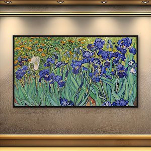 Quadro Decorativo Paisagem de Lírios Azuis e Folhagens de Van Gogh 6163