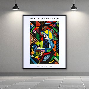 Quadro Decorativo Abstrato Cubista Henry Lyman Sayen Filha na Cadeira 6172
