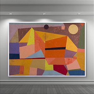 Quadro Decorativo Abstrato Geométrico Paisagem Colorida Estilo Klee 6176