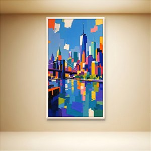 Quadro Decorativo Paisagem Urbana Nova York Abstrata Colorida Moderna 6166