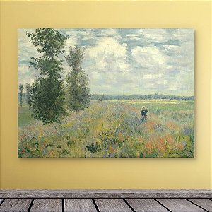 Quadro Decorativo Paisagem com Árvores e Campo de Flores de Monet 6250