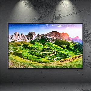Quadro Decorativo Paisagem Montanhas Dolomitas Alpes Itália Estrada Curvas 6383