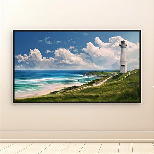 Quadro Decorativo Paisagem Farol na Costa Praia e Mar 6387