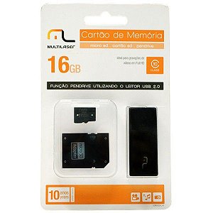 Cartão de Memória Multilaser 16 GB - Classe 10