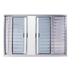 Veneziana 6 folhas sem grade aluminio brilhante