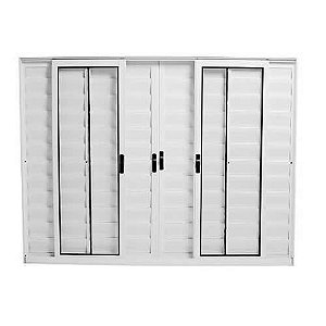 Veneziana 6 folhas sem grade aluminio branco