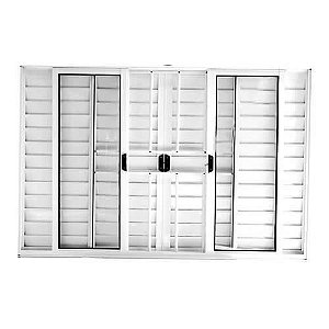 Veneziana 6 folhas com grade aluminio branco