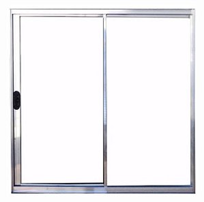 Vitro 2 folhas sem grade aluminio brilhante