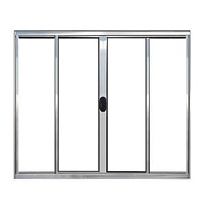 Vitro 4 folhas sem grade aluminio brilhante