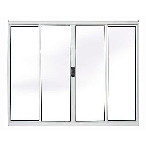 Vitro 4 folhas sem grade aluminio branco