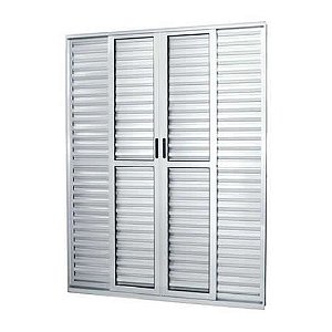 Porta balcao sacada 6 folhas aluminio brilhante linha 25
