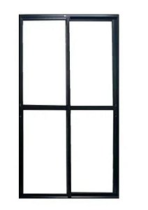 Porta balcao 2 folhas preto linha 25