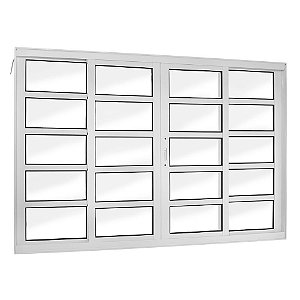 Vitro 4 folhas travessa sem grade aluminio branco linha 25