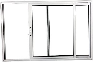 Vitro 2 folhas sem grade  aluminio branco linha 25