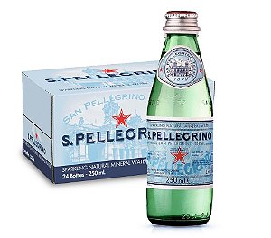 Acqua San Pellegrino gasosa vidro 250ml IMP cx 24un