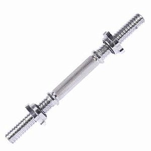 Barra Reta 40cm Cromada e 2 Porcas Estrela 28mm diâmetro