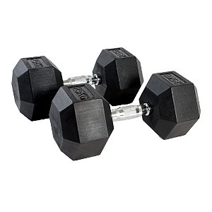 Halter Sextavado Cromado c/ Cabeça de Borracha 4kg (par)