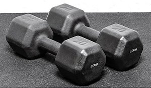 Dumbbell Sextavado Emborrachado Texturizado 26kg