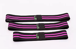 Faixa Elástica Mini Band Suave Tam. G - Preta/Roxa