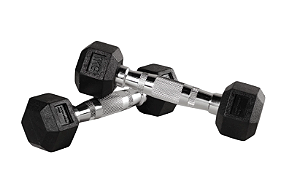 Halter Sextavado Emborrachado Evolution Fitness 20Kgs